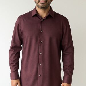 Nordstrom Red wine Casual Button Down Shirt Soft Fabric